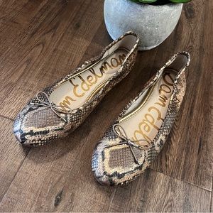 Sam Edelman new without box Felicia snakeskin ballet flats metallic